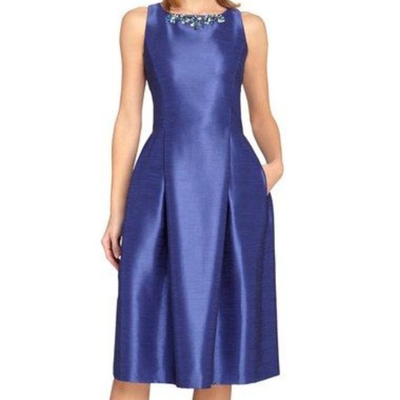 Tahari Embellished Shantung Fit & Flare Midi Dress- Size 16- New! - Picture 12 of 15